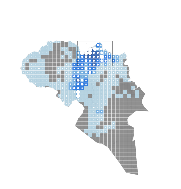 Top-down spatially-explicit probabilistic estimation of building energy performance at a scale